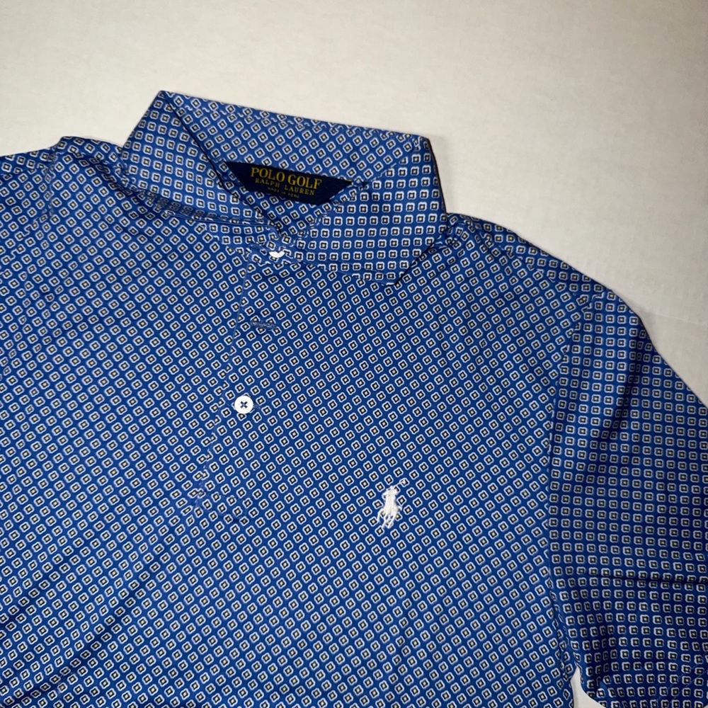 Ralph Lauren Blue Patterned Polo Shirt - Picture 2 of 4